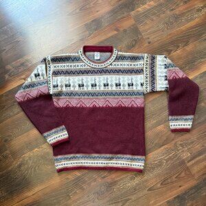 "Andino Artesanias" Ecuadorian Alpaca Wool - Fair Isle Sweater - Size S